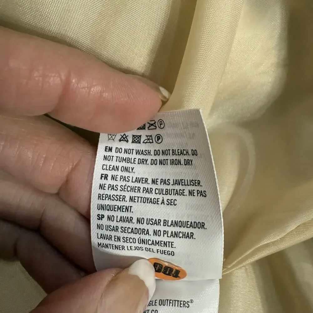 American Eagle Fuzzy Shacket Women’s L Ivory Plaid Heavy Wool Blend Oversized - Picture 10 of 12